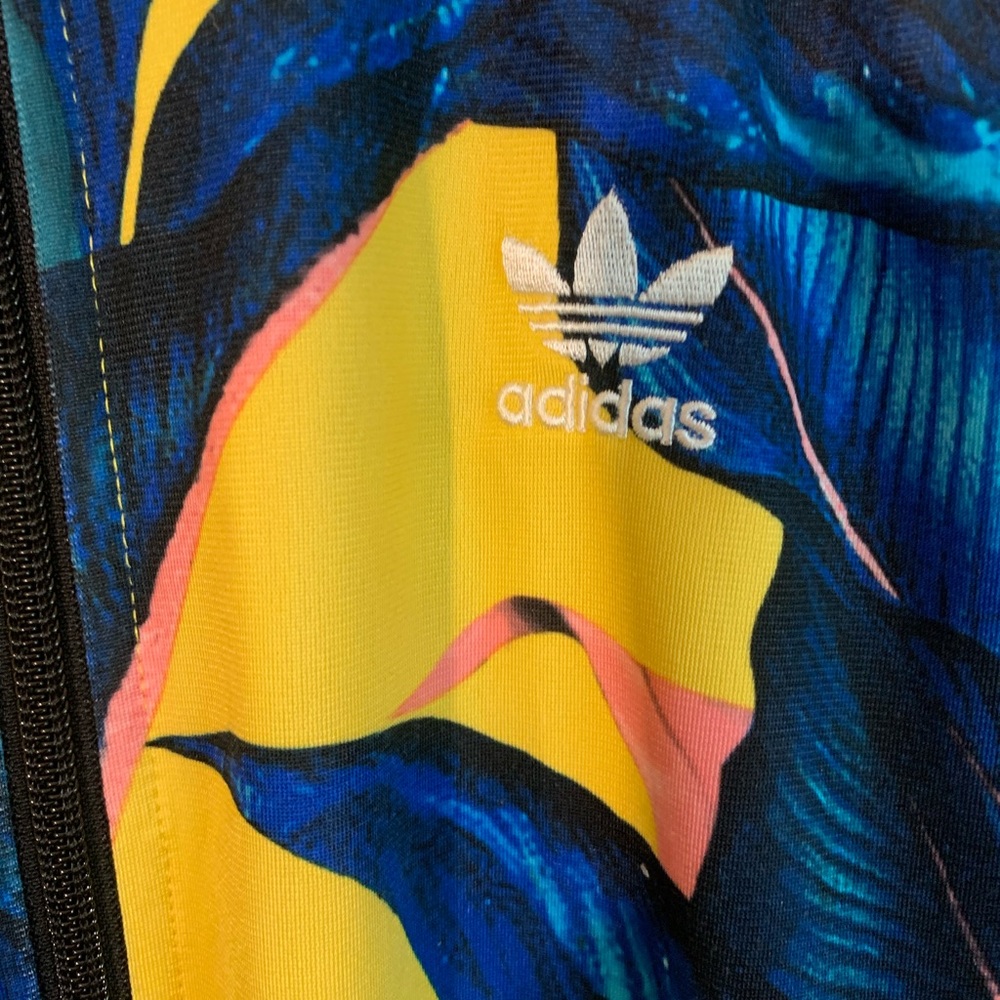 adidas Yellow & Blue Tropical Track Jacket - Picture 7 of 7